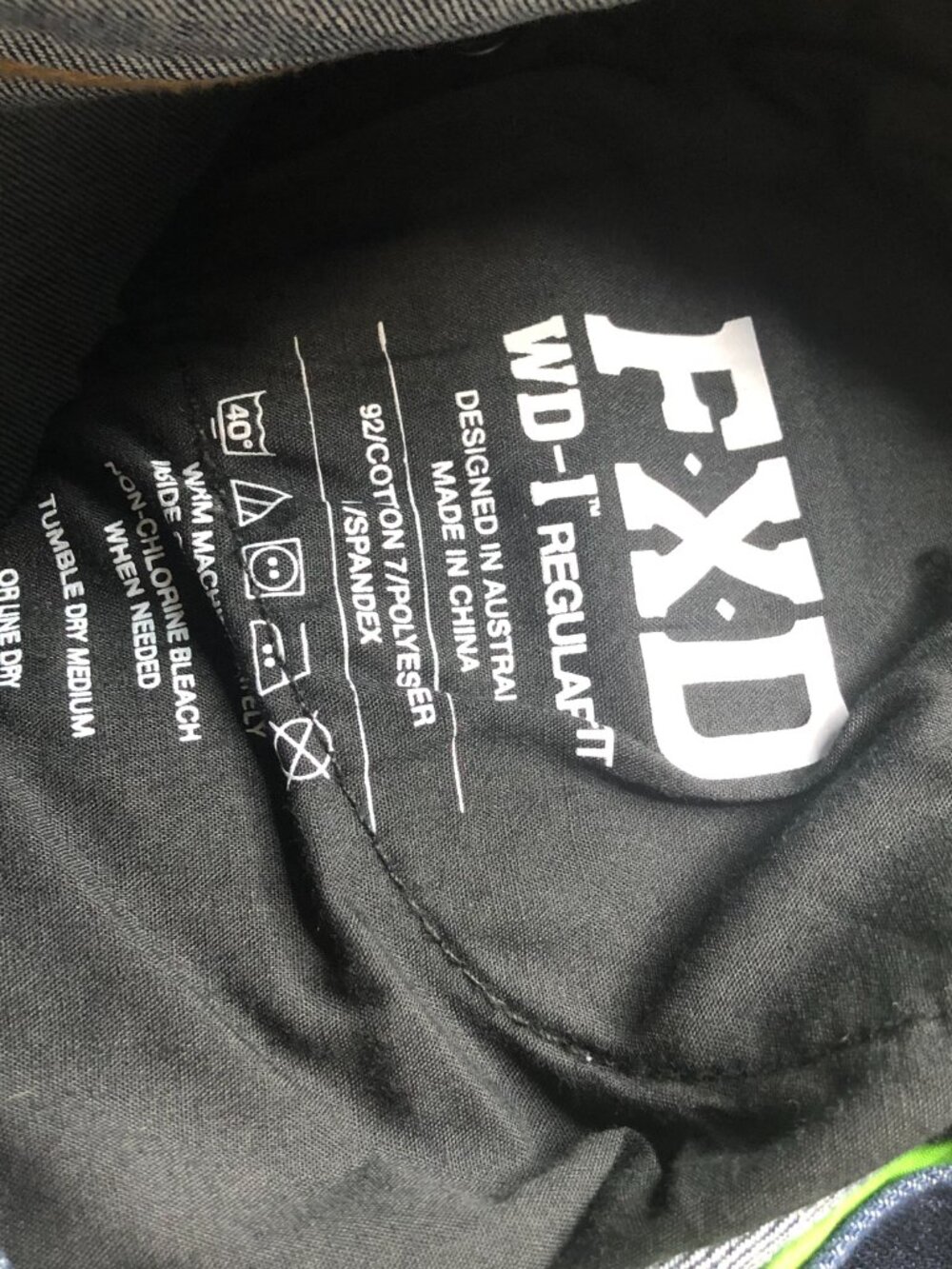 FXD WD-1 Jeans Adult 28x32 Blue Work Denim Pants Regular Fit Reinforced Workwear - Picture 7 of 15